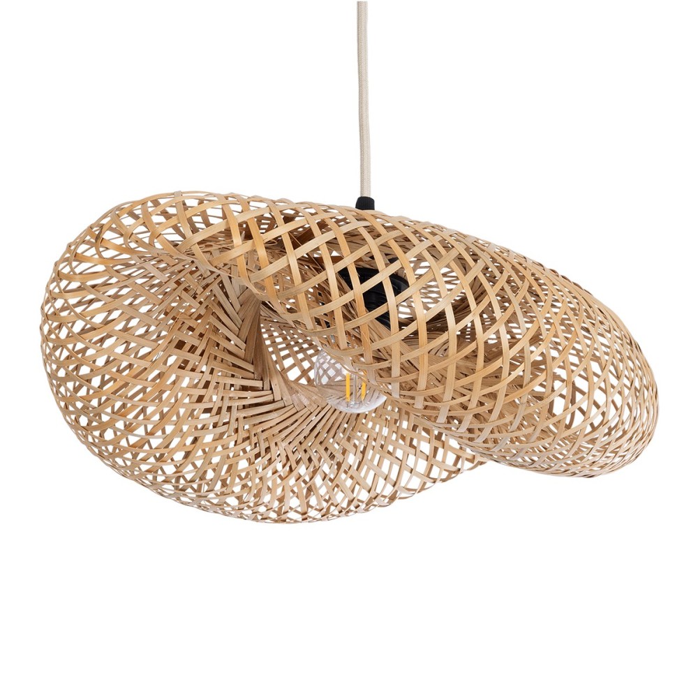 GLOBOSTAR® MEXICO 00718 Boho Κρεμαστό Φωτιστικό Οροφής με Ντουί 1 x E27 AC 220-240V IP20 - Μπεζ - Μ40 x Π30 x Υ18cm