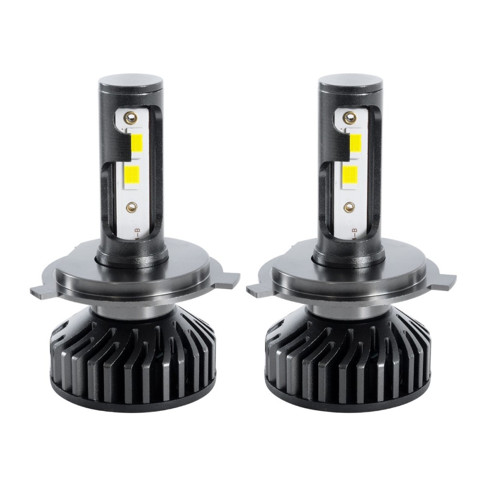 GLOBOSTAR® LEDKITF2 82022 Λάμπα H4 CANbus LED 30W/60W 3500lm/7000lm 360° DC 12-24V Αδιάβροχο IP65 Ψυχρό Λευκό 6000K - CREE COB Chip - Μ4 x Π4 x Υ7cm - Πακέτο 2 Τεμαχίων - 2 Χρόνια Εγγύηση