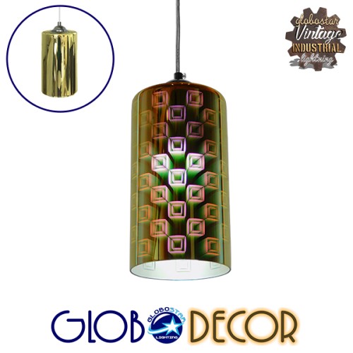 GLOBOSTAR® URANO 01352 Μοντέρνο Κρεμαστό Φωτιστικό Οροφής με Ντουί 1 x E27 AC 220-240V IP20 - Πολύχρωμο - Μ12 x Π12 x Υ22cm