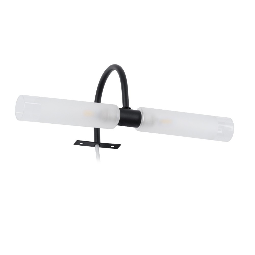 GLOBOSTAR® FLORA 60412 Μοντέρνο Φωτιστικό Τοίχου - Απλίκα Καθρέπτη Μπάνιου με Ντουί 2 x G9 AC 220-240V IP44 - Μαύρο Ματ - Μ31 x Π13 x Υ12cm