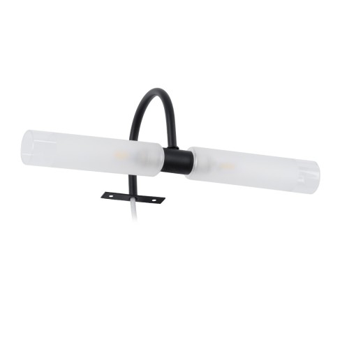 GLOBOSTAR® FLORA 60412 Μοντέρνο Φωτιστικό Τοίχου - Απλίκα Καθρέπτη Μπάνιου με Ντουί 2 x G9 AC 220-240V IP44 - Μαύρο Ματ - Μ31 x Π13 x Υ12cm