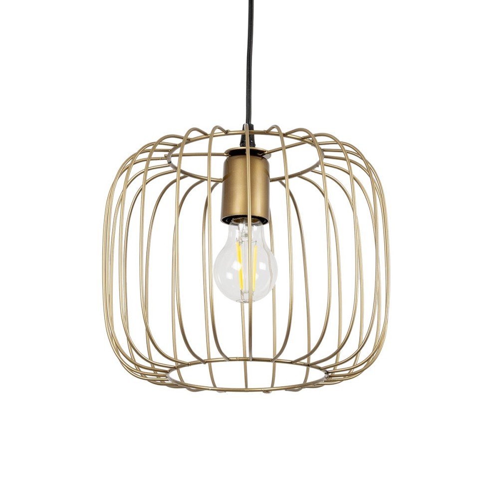 GLOBOSTAR® LUCANA 201-0074 Vintage Κρεμαστό Φωτιστικό Οροφής με Ντουί 1 x E27 AC 220-240V IP20 - Χρυσό - Μ29 x Π29 x Υ23cm