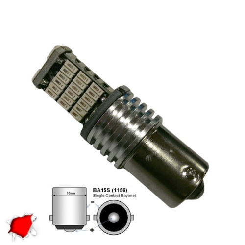GloboStar® 1156 - BA15S - P21W 04462 Λάμπα Αυτοκίνητου  45 SMD 4014 Can Bus 5.6W 360° DC 12V IP20  Κόκκινο