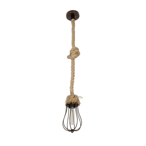 GLOBOSTAR® CAMBER 999-0200 Vintage Κρεμαστό Φωτιστικό Οροφής με Ντουί 1 x E27 AC 220-240V IP20 - Χάλκινο & Μπεζ - Μ12 x Π12 x Υ80cm