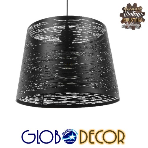 GLOBOSTAR® ACCADEMIA 01556 Μοντέρνο Κρεμαστό Φωτιστικό Οροφής με Ντουί 1 x E27 AC 220-240V IP20 - Μαύρο - Μ35 x Π35 x Υ25cm