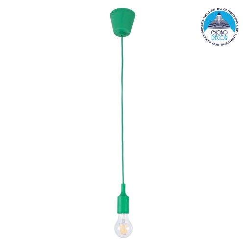 GLOBOSTAR® CABLITO 61556 Μοντέρνο Κρεμαστό Φωτιστικό Οροφής με Ντουί 1 x E27 AC 220-240V IP20 - Πράσινο - Μ4 x Π4 x Υ110cm