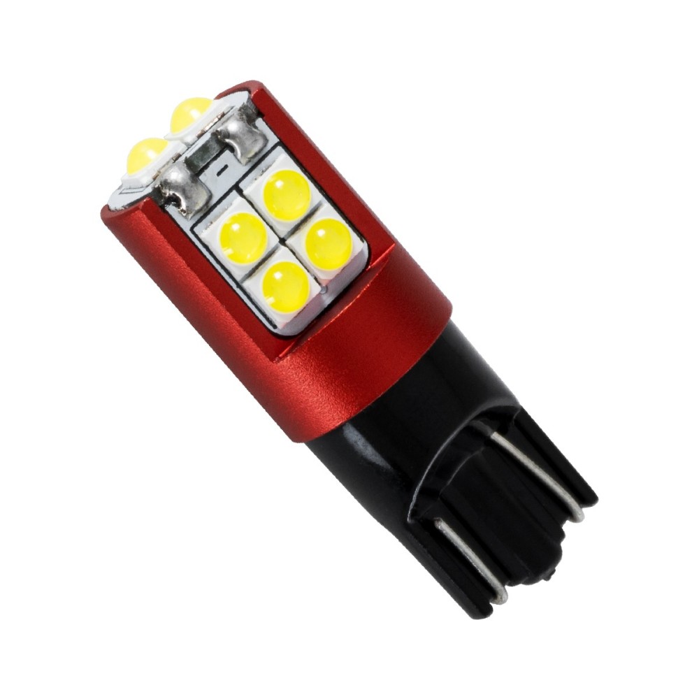 GloboStar® 81465 Λάμπα Αυτοκινήτου LED T10 W5W 3rd Generation Can-Bus Extreme Truck Series 10xSMD3535 2.2W 405lm 360° DC 10-45V IP20 Φ1.1 x Υ3.1cm Ψυχρό Λευκό 6000K