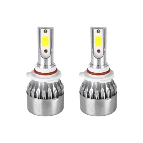 GloboStar® 82009 HB3 9005 C6 Line KIT Βασικού Φωτισμού Αυτοκινήτου & Φορτηγού 1st Generation Can-Bus Series LED CREE CXB COB 24W/48W 4800lm/9600lm DC 12V Αδιάβροχο IP65 Ψυχρό Λευκό 6000K