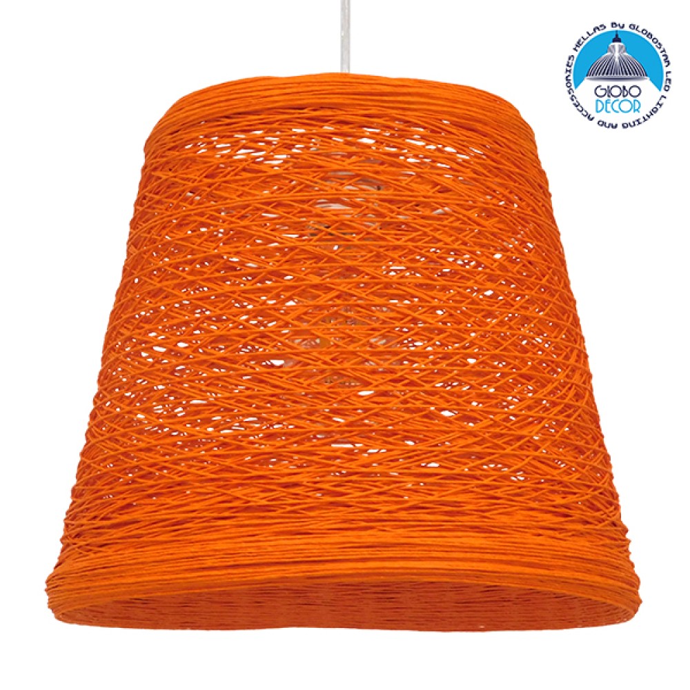 GLOBOSTAR® PLAYROOM 00997 Vintage Κρεμαστό Φωτιστικό Οροφής με Ντουί 1 x E27 AC 220-240V IP20 - Πορτοκαλί - Μ32 x Π32 x Υ27cm