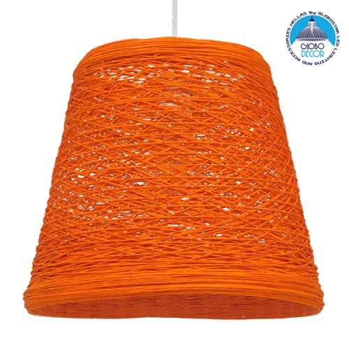 GLOBOSTAR® PLAYROOM 00997 Vintage Κρεμαστό Φωτιστικό Οροφής με Ντουί 1 x E27 AC 220-240V IP20 - Πορτοκαλί - Μ32 x Π32 x Υ27cm