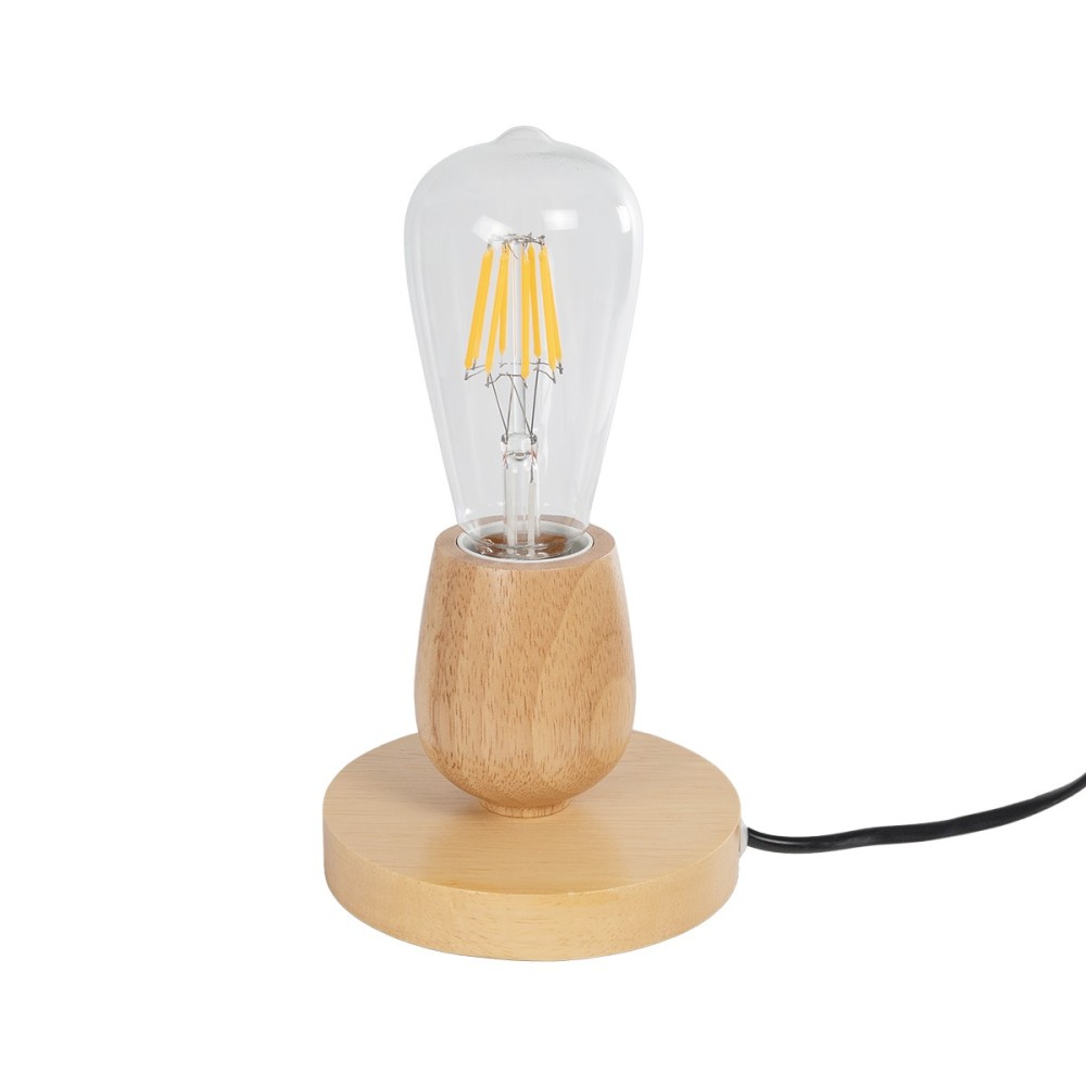 GLOBOSTAR® ROUND 99402 Μοντέρνο Επιτραπέζιο Φωτιστικό Πορτατίφ με Ντουί 1 x E27 AC 220-240V IP20 - Μπεζ - M12 x Π12 x Υ10cm