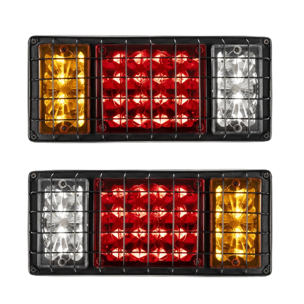 GLOBOSTAR® TAILIGHT 999-0258 Πίσω Φανάρι Οχημάτων LED 9W 360lm 180° DC 24V Αδιάβροχο IP66 Πορτοκαλί & Κόκκινο & Ψυχρό Λευκό 6000K - Μ34.5 x Π5.5 x Υ15cm - Πακέτο 2 Τεμαχίων - 1 Χρόνο Εγγύηση