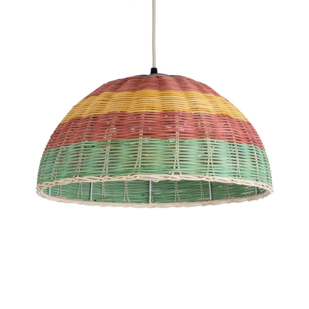 GLOBOSTAR® CABALLEROS 02060 Boho Κρεμαστό Φωτιστικό Οροφής με Ντουί 1 x E27 AC 220-240V IP20 - Πολύχρωμο - Μ40 x Π40 x Υ20cm