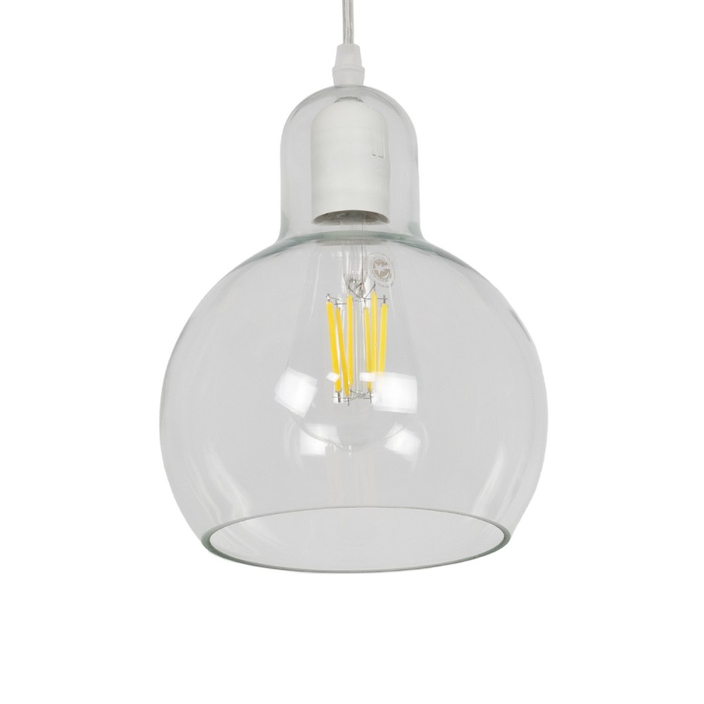 GLOBOSTAR® LUCREZIA 01314 Μοντέρνο Κρεμαστό Φωτιστικό Οροφής με Ντουί 1 x E27 AC 220-240V IP20 - Διάφανο - Μ18 x Π18 x Υ24cm