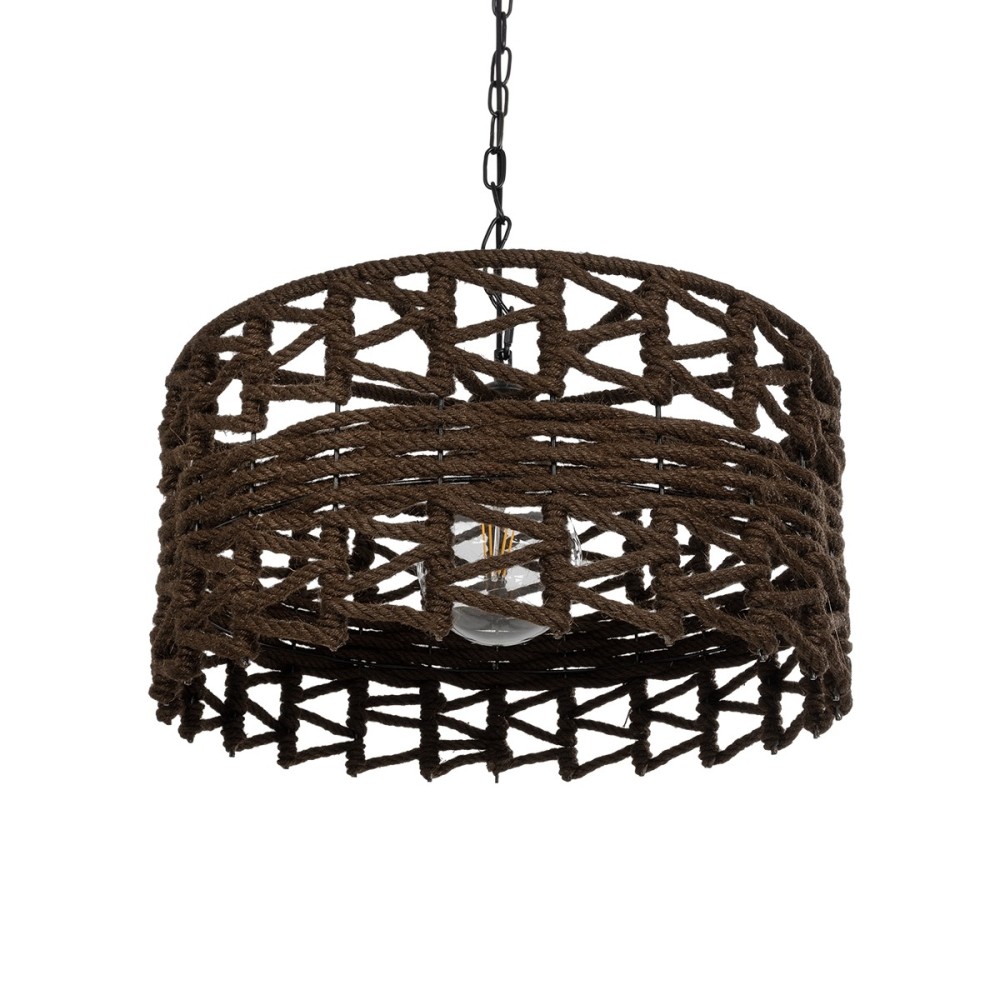 GLOBOSTAR® VERA 999-0069 Boho Κρεμαστό Φωτιστικό Οροφής με Ντουί 1 x E27 AC 220-240V IP20 - Καφέ - Μ50 x Π50 x Υ25cm