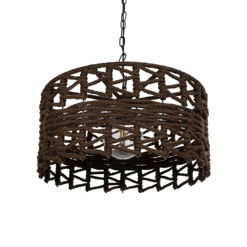GLOBOSTAR® VERA 999-0069 Boho Κρεμαστό Φωτιστικό Οροφής με Ντουί 1 x E27 AC 220-240V IP20 - Καφέ - Μ50 x Π50 x Υ25cm
