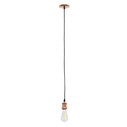 GLOBOSTAR® SUSPENS 90012 Μοντέρνο Κρεμαστό Φωτιστικό Οροφής με Ντουί 1 x E27 AC 220-240V IP20 - Μαύρο & Χάλκινο - Μ9.5 x Π9.5 x Υ97cm