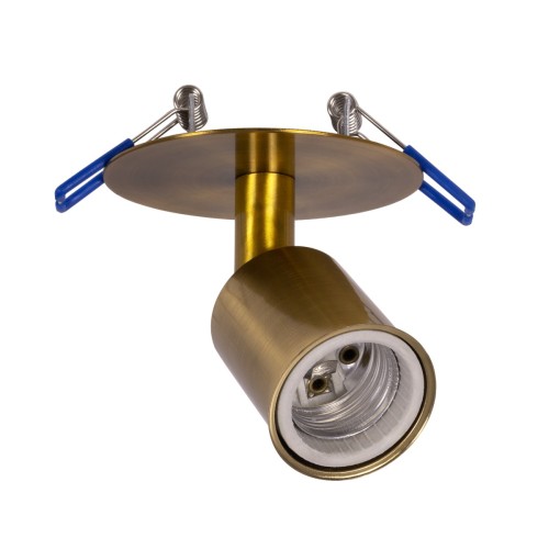 GLOBOSTAR® SARA 999-0061 Χωνευτό Φωτιστικό Οροφής με Ντουί 1 x E27 AC 220-240V IP20 - Χρυσό Βούρτσας - Μ8 x Π8 x Υ11cm / Q5.5cm