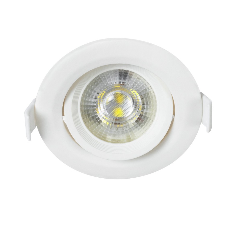 GLOBOSTAR® DE VALERA 60182 Χωνευτό Κινούμενο Downlight Σποτ LED 5W 500lm 60° AC 220-240V IP20 Ψυχρό Λευκό 6000K - Bridgelux SMD Chip & TÜV SÜD Driver - Λευκό Ματ - Μ9 x Π9 x Υ4cm / Q8cm - 3 Χρόνια Εγγύηση