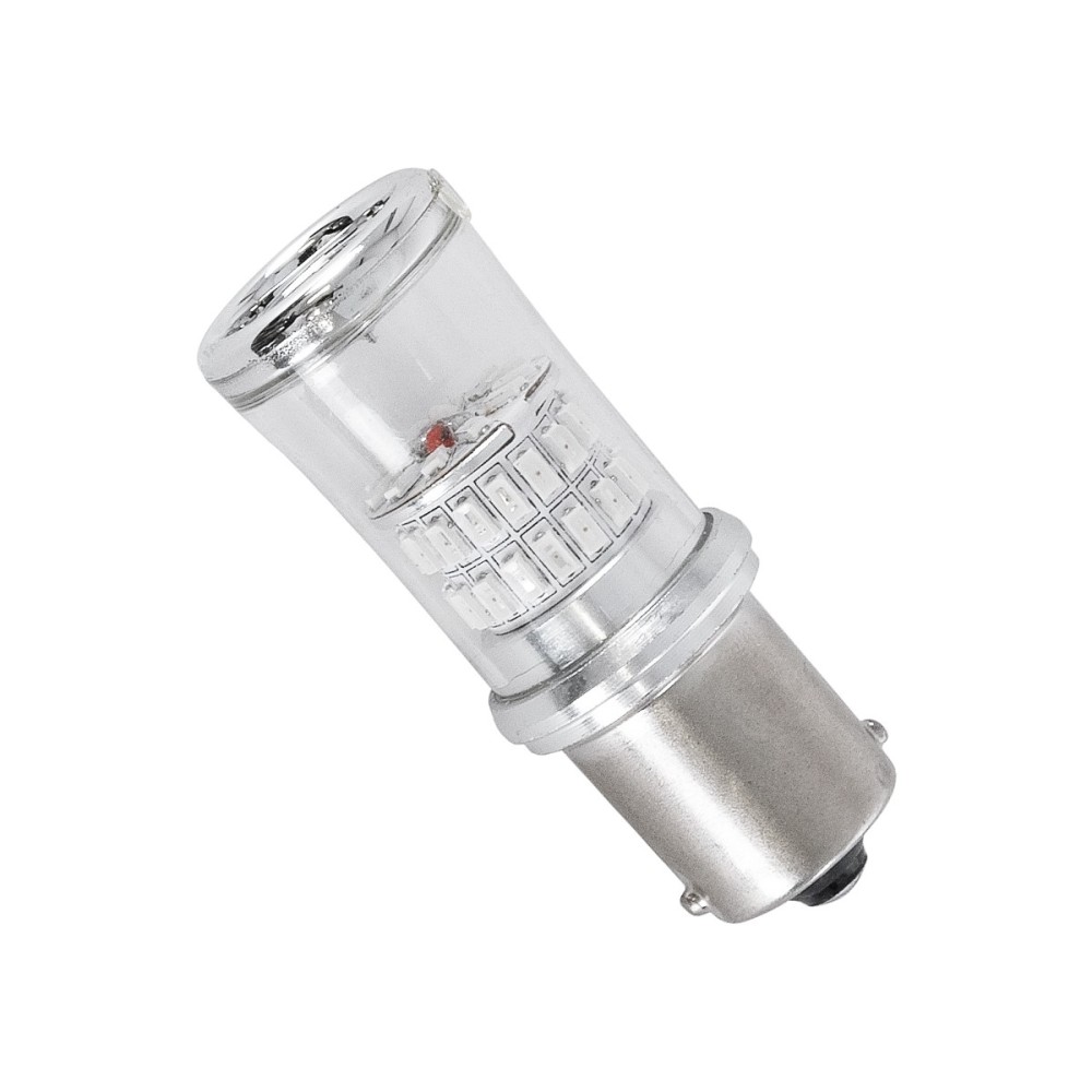 GloboStar® 1156 - BA15S - P21W 81227 Λάμπα Αυτοκινήτου & Μοτοσυκλέτας LED  2rd Generation Can-Bus Series 48xSMD4014 4.1W 290lm 360° - DC 12-24V IP20 - Φ2 x Υ5cm - Κόκκινο - 2 Χρόνια Εγγύηση