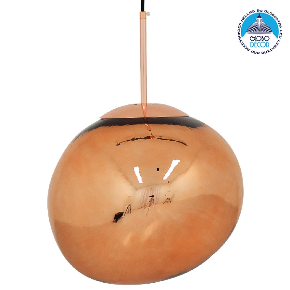GLOBOSTAR® DIXAR 01465 Μοντέρνο Κρεμαστό Φωτιστικό Οροφής με Ντουί 1 x E27 AC 220-240V IP20 - Χάλκινο - Μ36 x Π36 x Υ45cm