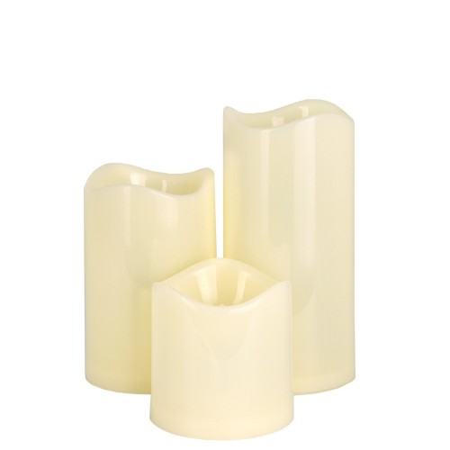 GloboStar® 79553 ΣΕΤ 3 Διακοσμητικών Realistic Κεριών με LED - Μπαταρίας & Ασύρματο Χειριστήριο IR Πολύχρωμα RGB Dimmable