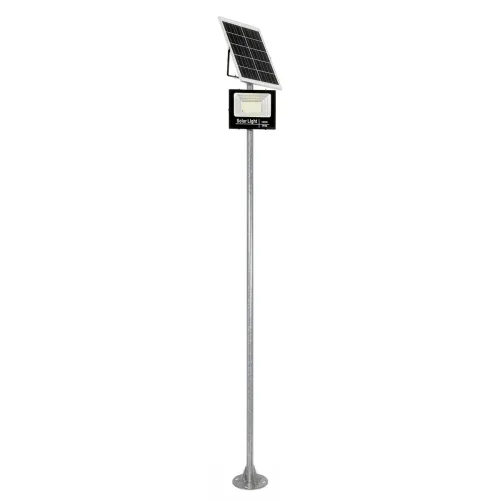 GLOBOSTAR® HELIOS-280 GLB-000-0001 Μεταλλικός Γαλβανισμένος Στύλος Φωτισμού για Φωτοβολταϊκό Προβολέα Εξωτερικού Χώρου - Ασημί Γαλβανιζέ - Μ35 × Π25 × Υ280cm