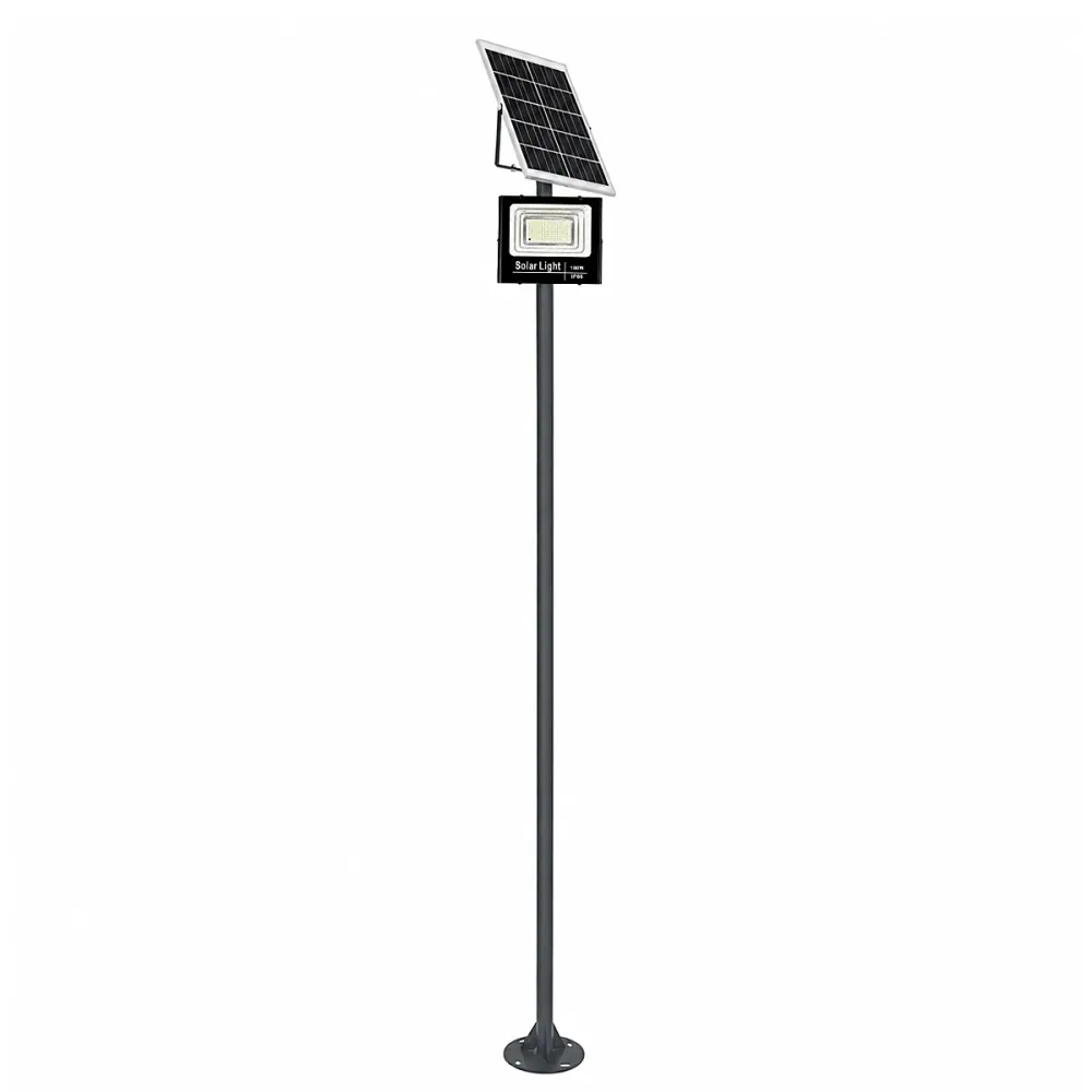 GLOBOSTAR® HELIOS-280 GLB-000-0003 Μεταλλικός Γαλβανισμένος Στύλος Φωτισμού για Φωτοβολταϊκό Προβολέα Εξωτερικού Χώρου - RAL 7016 Γκρι Ανθρακί - Μ35 × Π25 × Υ280cm
