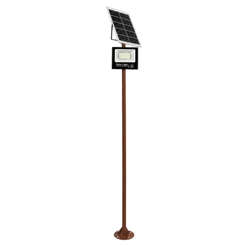 GLOBOSTAR® HELIOS-280 GLB-000-0005 Μεταλλικός Γαλβανισμένος Στύλος Φωτισμού για Φωτοβολταϊκό Προβολέα Εξωτερικού Χώρου - RAL 8004 Corten Καφε Ματ - Μ35 × Π25 × Υ280cm