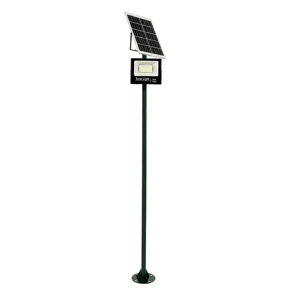 GLOBOSTAR® HELIOS-280 GLB-000-0006 Μεταλλικός Γαλβανισμένος Στύλος Φωτισμού για Φωτοβολταϊκό Προβολέα Εξωτερικού Χώρου - RAL 6009 Κυπαρίσσι Ματ - Μ35 × Π25 × Υ280cm