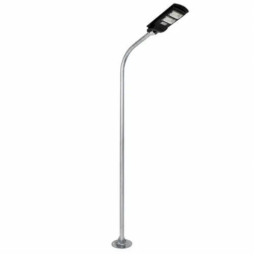 GLOBOSTAR® URBANO-280 GLB-000-0007 Μεταλλικός Γαλβανισμένος Στύλος Φωτισμού για Φωτοβολταϊκό Φωτιστικό Δρόμου Εξωτερικού Χώρου - Ασημί Γαλβανιζέ - Μ84 x Π25 x Υ280cm