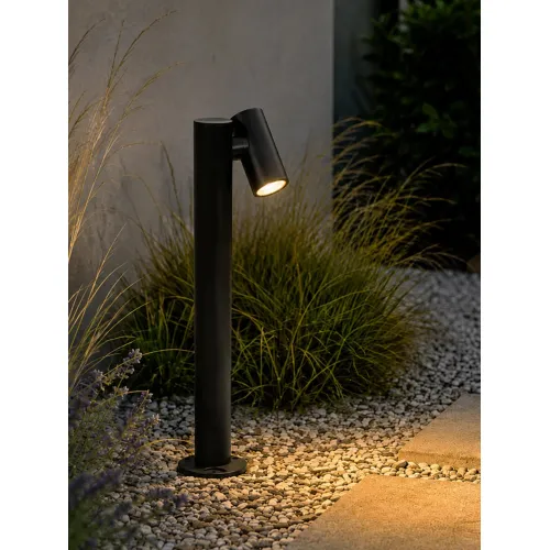 GLOBOSTAR® GLB-103-0012 STEM Κολωνάκι Κήπου LED 12W 1080lm 60° AC 220-240V Αδιάβροχο IP65 Θερμό Λευκό 2700K - Μαύρο Ματ - Μ12xΠ18xΥ60cm - 3 Χρόνια Εγγύηση