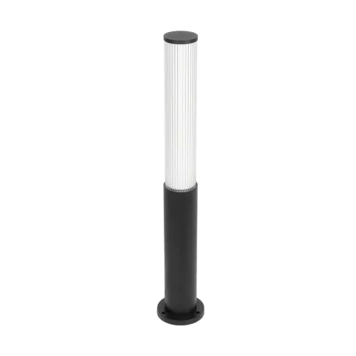 GLOBOSTAR® CYLIS GLB-103-0014 Φωτιστικό Κολωνάκι Κήπου LED 15W 1350lm 360° AC 220-240V Αδιάβροχο IP65 Θερμό Λευκό 2700K - Sanan SMD Chip - Μαύρο Ματ - Μ13 x Π13 x Υ80cm - 3 Χρόνια Εγγύηση