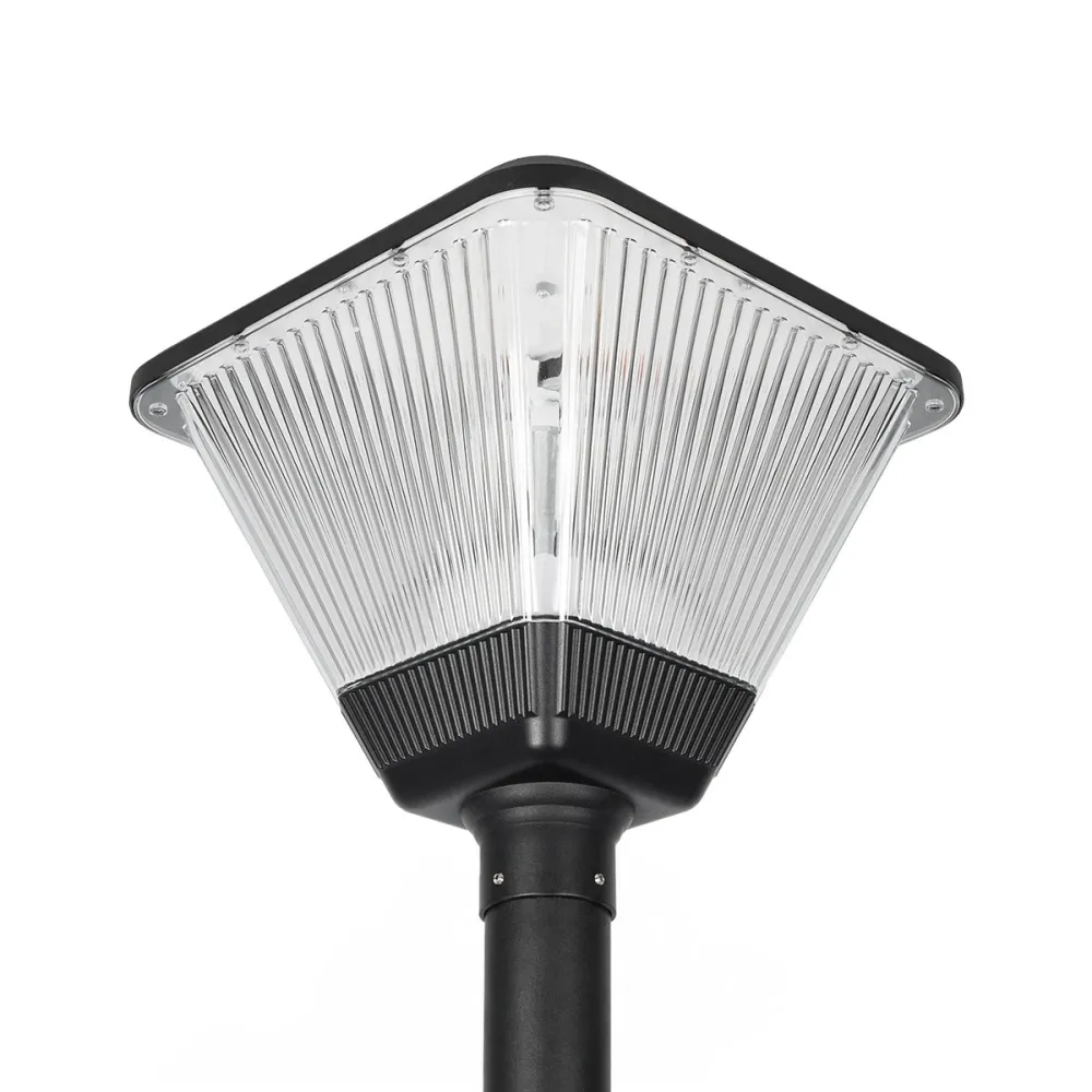 GLOBOSTAR® TOPIS GLB-103-0021 Φωτιστικό Κεφαλής Post Top Πλατείας/Πάρκου/Κήπου LED 50W 4500lm 360° AC 220-240V Αδιάβροχο IP65 Θερμό Λευκό 2700K - Sanan SMD Chip - Μαύρο Ματ - Μ45 x Π45 x Υ40cm - 3 Χρόνια Εγγύηση