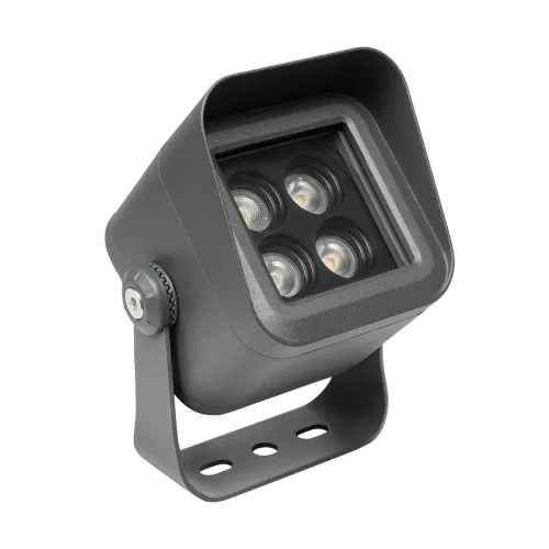 GLOBOSTAR® FLOODVIRA GLB-103-0032 Προβολέας Σποτ Wall Washer LED 8W 720lm 24° AC 220-240V Αδιάβροχο IP65 Θερμό Λευκό 2700K - Sanan SMD Chip - Γκρι Ανθρακί Ματ - Μ11 x Π9 x Υ15cm - 3 Χρόνια Εγγύηση
