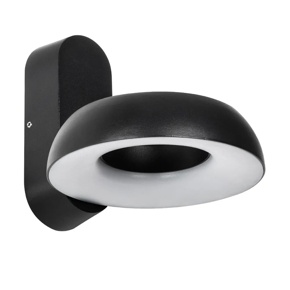 GLOBOSTAR® LINEART GLB-103-0037 Φωτιστικό Τοίχου / Απλίκα LED 12W 1080lm 120° AC 220-240V Αδιάβροχο IP65 Θερμό Λευκό 2700K - Sanan SMD Chip - Μαύρο Ματ - Μ16 x Π20 x Υ15cm - 3 Χρόνια Εγγύηση