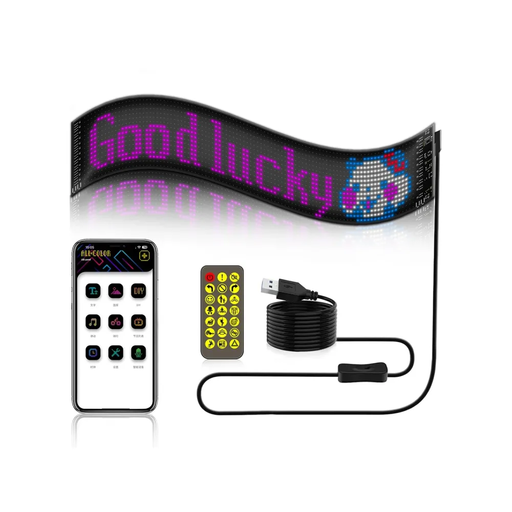 GLOBOSTAR® MATRIX GLB-106-0003 Εύκαμπτη Κυλιόμενη Ψηφιακή Επιγραφή 59.5x12cm P6 96x16 Pixel LED 10W DC 5V 2A με USB 2.0 Αδιάβροχο IP65 Πολύχρωμο RGB - Bluetooth Control μέσω iPIXEL APP - Μ59.5 x Π0.2 x Υ12cm - 2 Χρόνια Εγγύηση