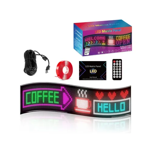 GLOBOSTAR® MATRIX GLB-106-0011 Εύκαμπτη Κυλιόμενη Ψηφιακή Επιγραφή 93x20cm P4.5 192x32 Pixel LED 20W AC 220-240V Αδιάβροχο IP65 Πολύχρωμο RGB - Bluetooth Control μέσω iPIXEL APP - Μ93 x Π0.4 x Υ20cm - 2 Χρόνια Εγγύηση