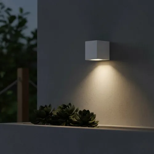 kelvo® BURANO KLV-101-0020 Φωτιστικό Τοίχου / Απλίκα για Λάμπα MR16 με Ντουί GU10 AC 220-240V Αδιάβροχο IP65 - Λευκό Ματ - Μ8 x Π8 x Υ7cm
