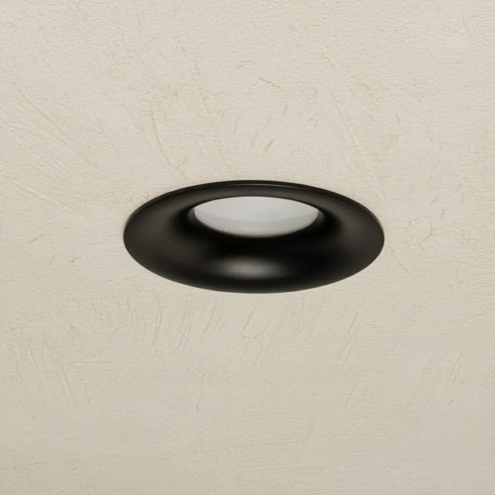 kelvo® LAMDA KLV-101-0044 Χωνευτό Φωτιστικό Downlight Σποτ Μπάνιου για Λάμπα MR16 με Ντουί GU10 AC 220-240V Αδιάβροχο IP65 - Μαύρο Ματ - Μ8.5 x Π8.5 x Υ3.5cm / Q7.5cm