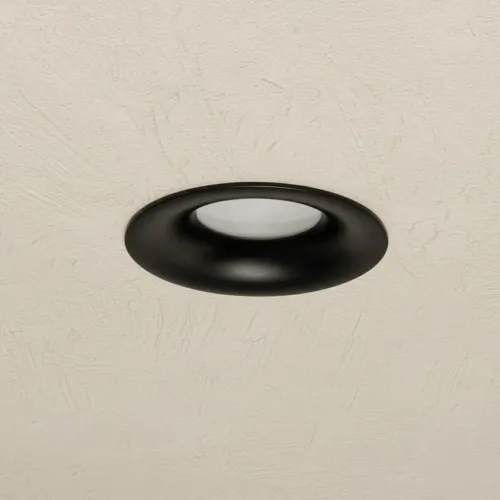 kelvo® LAMDA KLV-101-0044 Χωνευτό Φωτιστικό Downlight Σποτ Μπάνιου για Λάμπα MR16 με Ντουί GU10 AC 220-240V Αδιάβροχο IP65 - Μαύρο Ματ - Μ8.5 x Π8.5 x Υ3.5cm / Q7.5cm