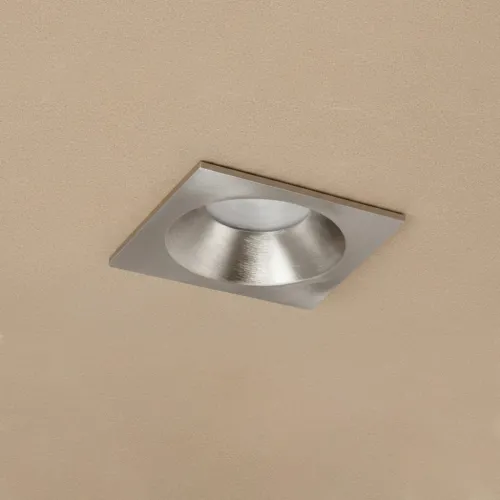 kelvo® EPSILON KLV-101-0049 Χωνευτό Φωτιστικό Downlight Σποτ Μπάνιου για Λάμπα MR16 με Ντουί GU10 AC 220-240V Αδιάβροχο IP65 - Νίκελ Βούρτσας - Μ8.5 x Π8.5 x Υ4.4cm / Q7.5cm x 7.5cm