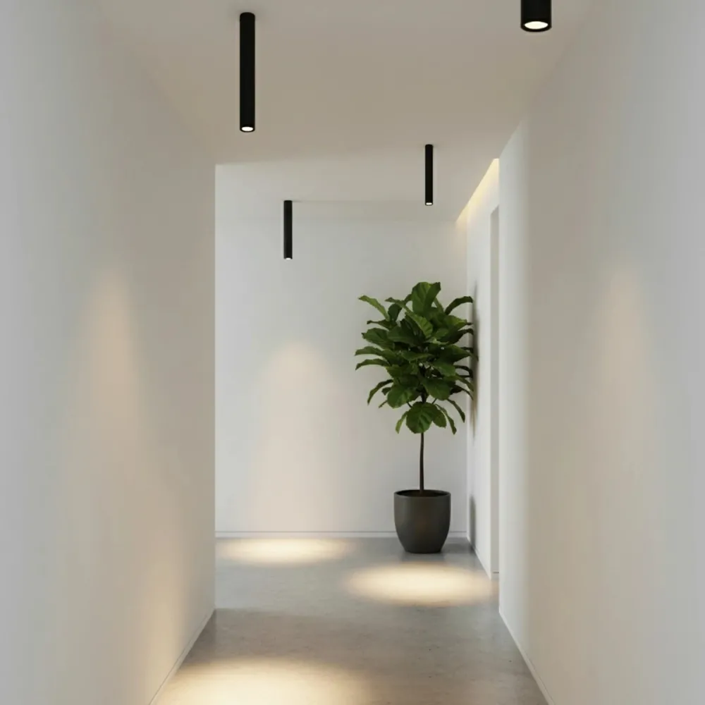 kelvo® DUCT KLV-101-0052 Φωτιστικό Downlight Σποτ για Λάμπα MR16 με Ντουί GU10 AC 220-240V IP20 - Μαύρο Ματ - Μ6 x Π6 x Υ45cm