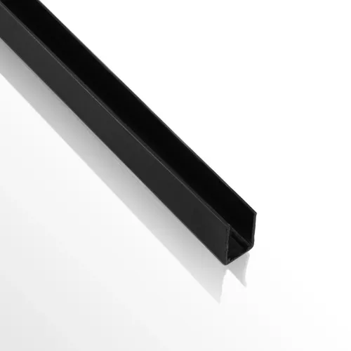 kelvo® NEONPRO KLV-101-0066 Βάση Στήριξης για Neon Flex LED Αδιάβροχο IP65 - Μαύρο Ματ - Μ300 x Π0.8 x Υ1.3cm - Πακέτο 5 Τεμαχίων