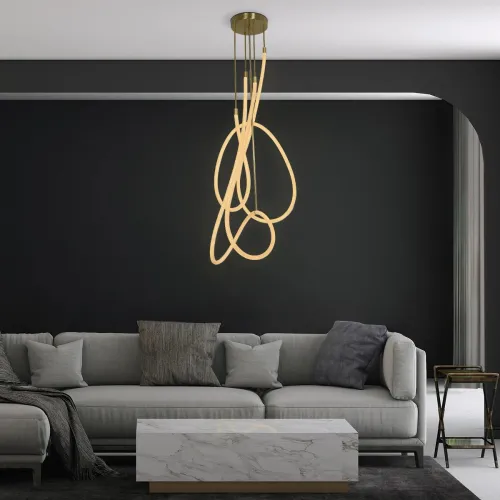 kelvo® GLOW KLV-101-0154 Φωτιστικό Οροφής LED 85W 8500lm 360° AC 220-240V IP20 Ρυθμιζόμενο Λευκό CCT με Χειριστήριο από 2700K έως 6000K Dimmable - Lumileds SMD Chip - Χρυσό Πλατίνα - Μ100 x Π100 x Υ140cm - 3 Χρόνια Εγγύηση