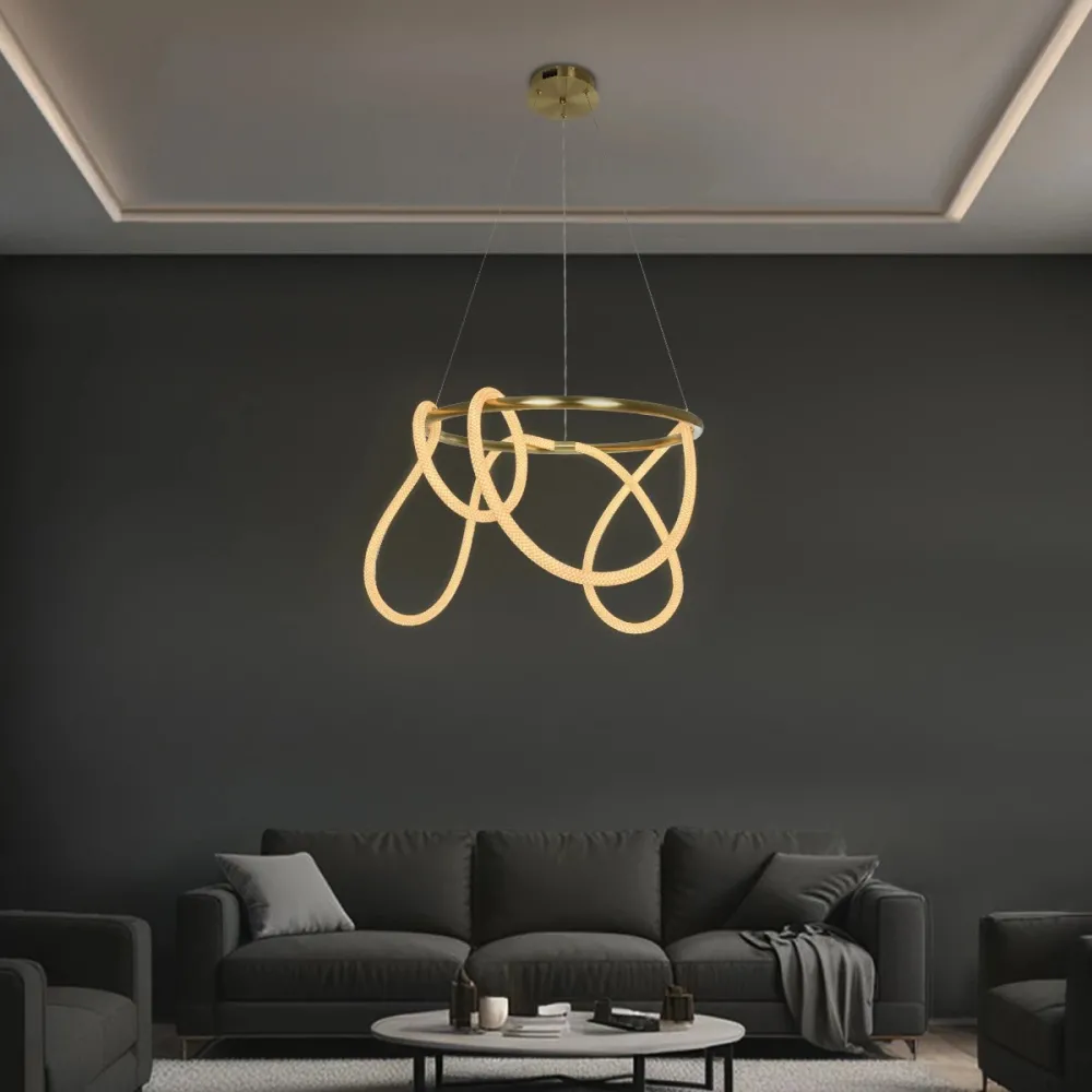 kelvo® GLOW KLV-101-0163 Κρεμαστό Φωτιστικό Οροφής LED 58W 5800lm 360° AC 220-240V IP20 Ρυθμιζόμενο Λευκό CCT με Χειριστήριο από 2700K έως 6000K Dimmable - Lumileds SMD Chip - Χρυσό Πλατίνα - Μ80 x Π80 x Υ40cm - 3 Χρόνια Εγγύηση