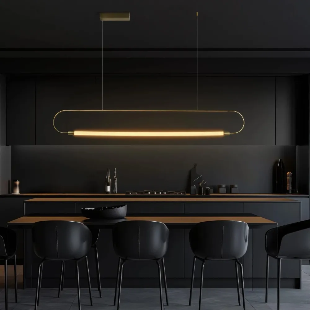 kelvo® GLOW KLV-101-0177 Κρεμαστό Φωτιστικό Οροφής LED 15W 1500lm 360° AC 220-240V IP20 Ρυθμιζόμενο Λευκό CCT με Χειριστήριο από 2700K έως 6000K Dimmable - Lumileds SMD Chip - Χρυσό Πλατίνα - Μ120 x Π3 x Υ17cm - 3 Χρόνια Εγγύηση