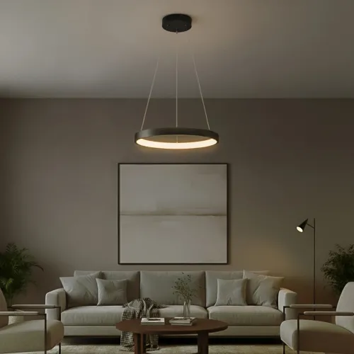 kelvo® NEMESIS KLV-101-0208 Κρεμαστό Φωτιστικό Οροφής LED 45W 4500lm 180° AC 220-240V IP20 Ρυθμιζόμενο Λευκό CCT με Χειριστήριο από 2700K έως 6000K Dimmable - Lumileds SMD Chip - Μαύρο Ματ - Μ60 x Π60 x Υ4cm - 3 Χρόνια Εγγύηση