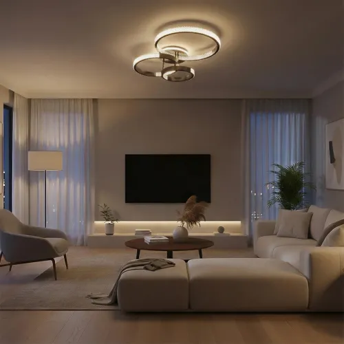 kelvo® DIAMOND KLV-101-0226 Φωτιστικό Οροφής LED 100W 10000lm 360° AC 220-240V IP20 Ρυθμιζόμενο Λευκό CCT με Χειριστήριο από 2700K έως 6000K Dimmable - Lumileds SMD Chip - Μαύρο Ματ - Μ80 x Π50 x Υ20cm - 3 Χρόνια Εγγύηση