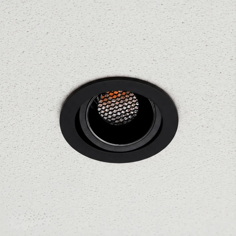 kelvo® LEO KLV-101-0311 Χωνευτό Κινούμενο Φωτιστικό Downlight Σποτ με Honeycomb Anti-Glare Reflector LED 10W 1250lm 38° AC 220-240V IP20 Θερμό Λευκό 2700K - Bridgelux COB Chip & TÜV SÜD Driver - Μαύρο Ματ - Μ8.5 x Π8.5 x Υ6.6cm / Q7.5cm - 5 Χρόνια Εγγ